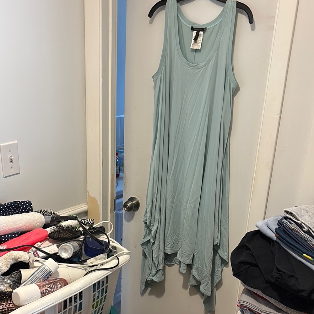 BCBGMaxAzria Green Asymmetrical High-Low Sundress
